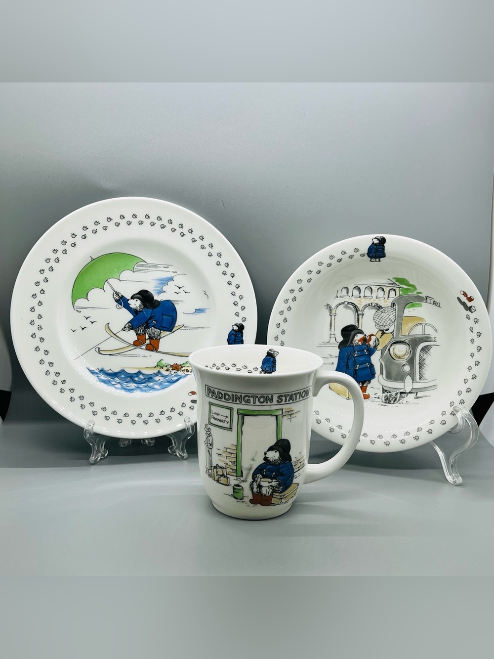 COALPORT Paddington Station Bear Bone China Childs Tea Coffee Mug Bowl Plate Set